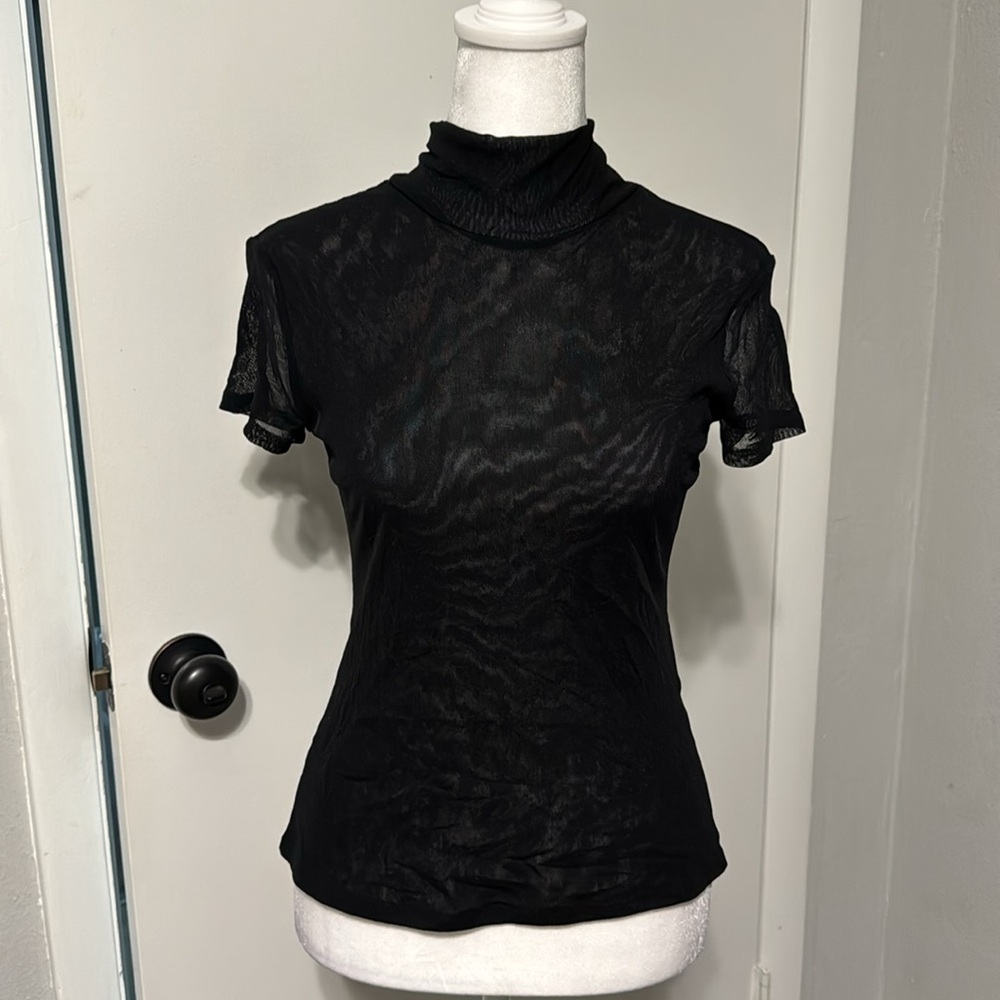 Short sleeve sheer top